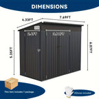 ULSMVOC 8X4 FT Outdoor Storage Shed With Triple Lockable Doors, Metal Storage Cabinet With Sloping Roof For Tools, Bicycles & Garden Equipment, Ideal For Patio & Courtyard
