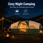 8-Person Family Camping Tent with Removable Two-Room Divider for Quick Outdoor Setup and Open Views