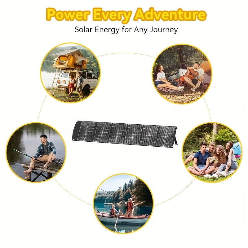 200W Portable Foldable Solar Panel - High Efficiency Solar Charger with USB-C PD3.0, USB-A QC3.0, MC4 & Multi-Output, Lightweight & Compact Design with 4 Kickstands, Perfect for RV, Camping, Road Trips, Fishing, Outdoor Adventures, Blackout Backup