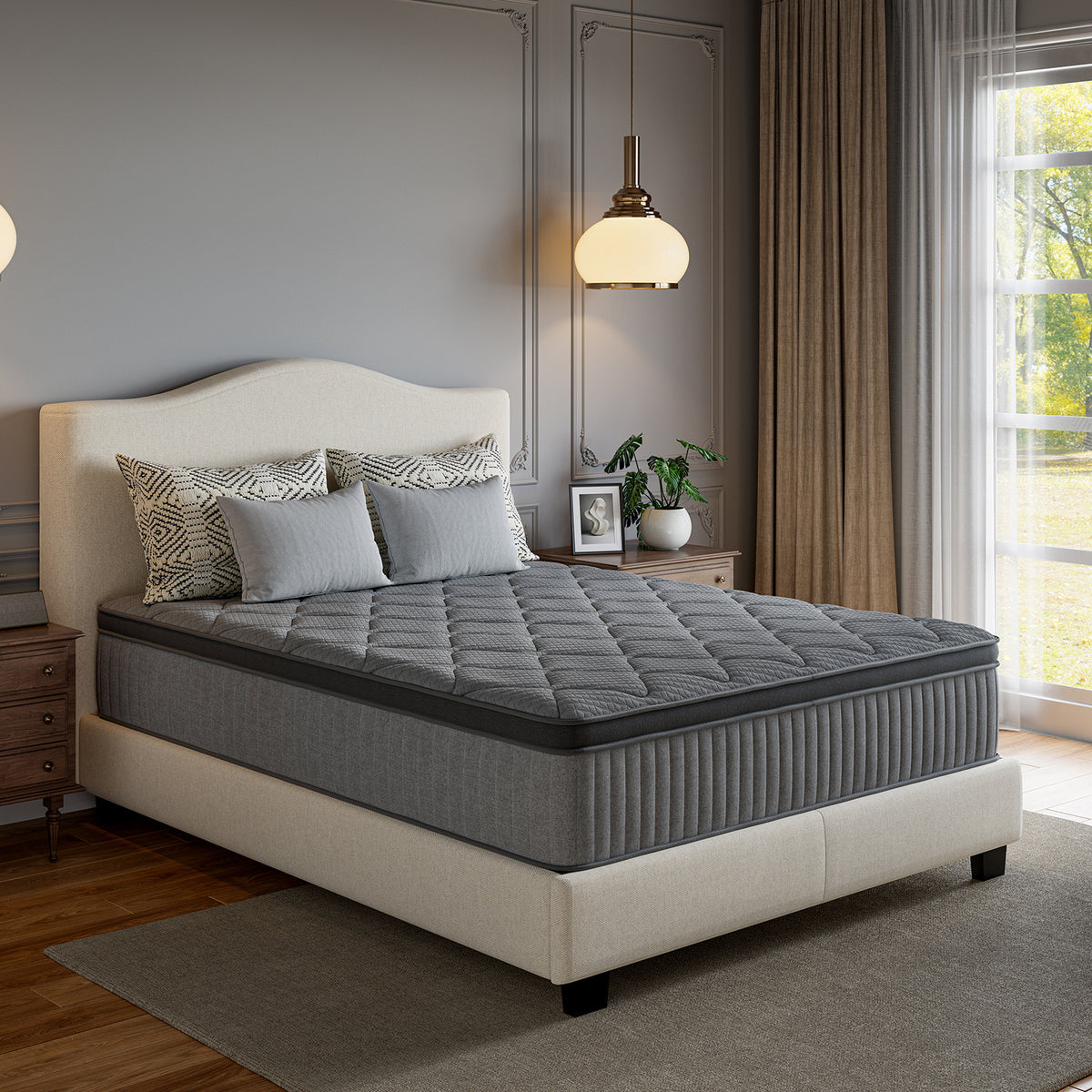 Avenco 6/8/10/12/14 inch Cooling Gel-Infused Memory Foam Mattress, Pocket Spring Hybrid Mattress,SmartS Coil, Pillow Top Design And Motion Isolation Christmas Gifts