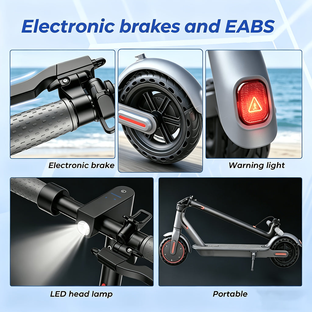 LADPED Commuter Foldable Electric Scooter for Adults, Smart App, 450W/500W Motor, 36V-48V Battery, with 8.5-14inches Tyres, 15-20MPH Speed, LCD Dashboard, LED Headlight Taillight, Integrated Bell, Duty Aluminum Alloy Frame, 265 LBS Weight Limit