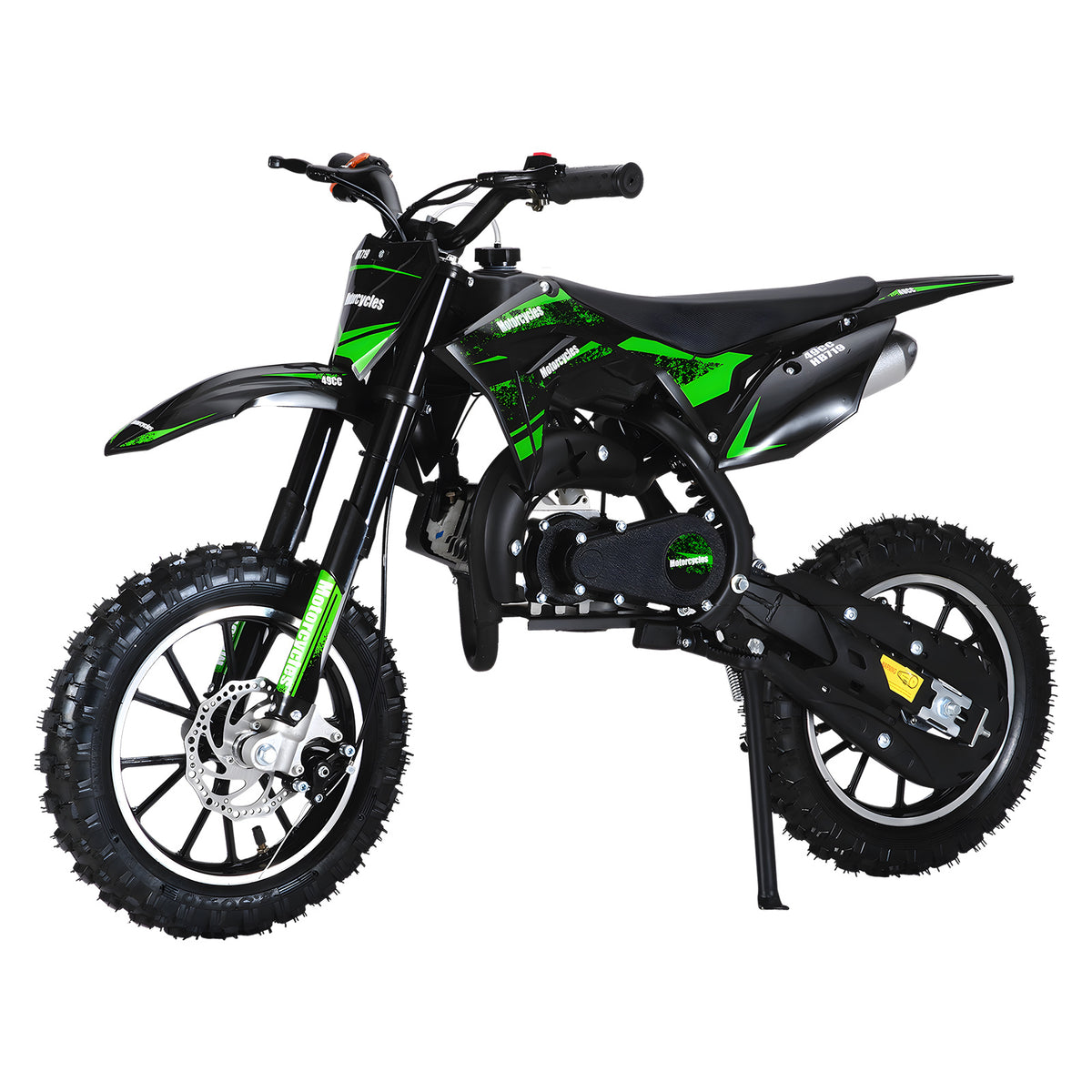 49cc 2-stroke Gas Powered Mini Motorcycle | Pocket Dirt Bike with External Rotary Tires, Front Disc Brakes, Up to 20 mph, Max Load 330 lbs, Metal Construction, Without Battery