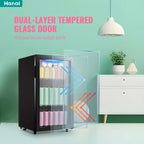WANAI Beverage Refrigerator 125 Can Mini Fridge Cooler Black Mini Fridge Glass Door for Soda Juice Small Drink Cooler Machine Clear Front Removable for Home Office Bar Freestanding