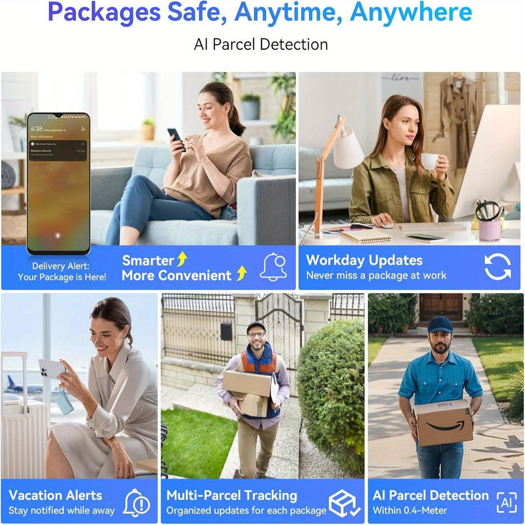Blackview Smart Lock SE80, 3-In-1 3.5K Door Camera And Doorbell And Fingerprint Keyless Entry Door Lock, Smart Wi-Fi Deadbolt for Front Door, App Remote Control, No Monthly Fee, 32GB Local Storage