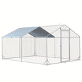 Large Metal Chicken Coop, Walk-in Chicken Runs for Yard with Water-Resident And Anti-UV Cover, Spire Roof Hen House for Outdoor And Backyard, Farm, Duck Rabbit Cage Poultry Pen