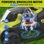 40V 16-inch Cordless Lawn Mower With 11.89gal Grass Collection Bag, 6 Position Height Adjustment Electric Lawn Mower, 2 X 20V 4.0Ah Battery Powered Push Lawnmower, 2.4A Fast Charger Included