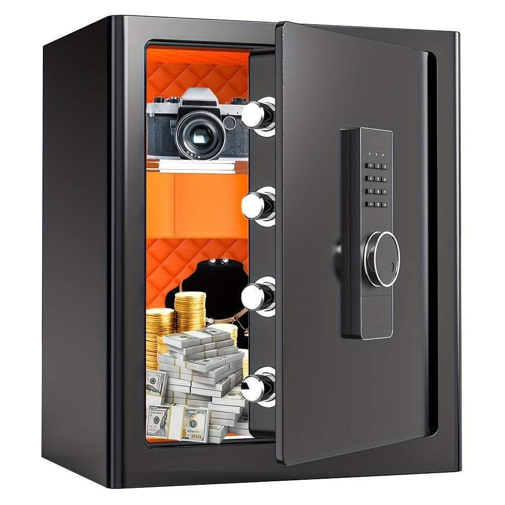 [Security Safe Box] FABAO for Home Safe Box, 2.0 Cuft Security Safe with Digital Keypad, Personal Document Safe with LED Light And Shelf, Drawer for Home Dorm Office Hotel Business