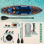 11'6'' Inflatable Paddle Board With Premium SUP Board Accessories, Paddle Board With Anti-Slip EVA Deck For Youth&Adults Of All Skill Levels, SUP Board With Seat For Yoga, Fishing, Surf