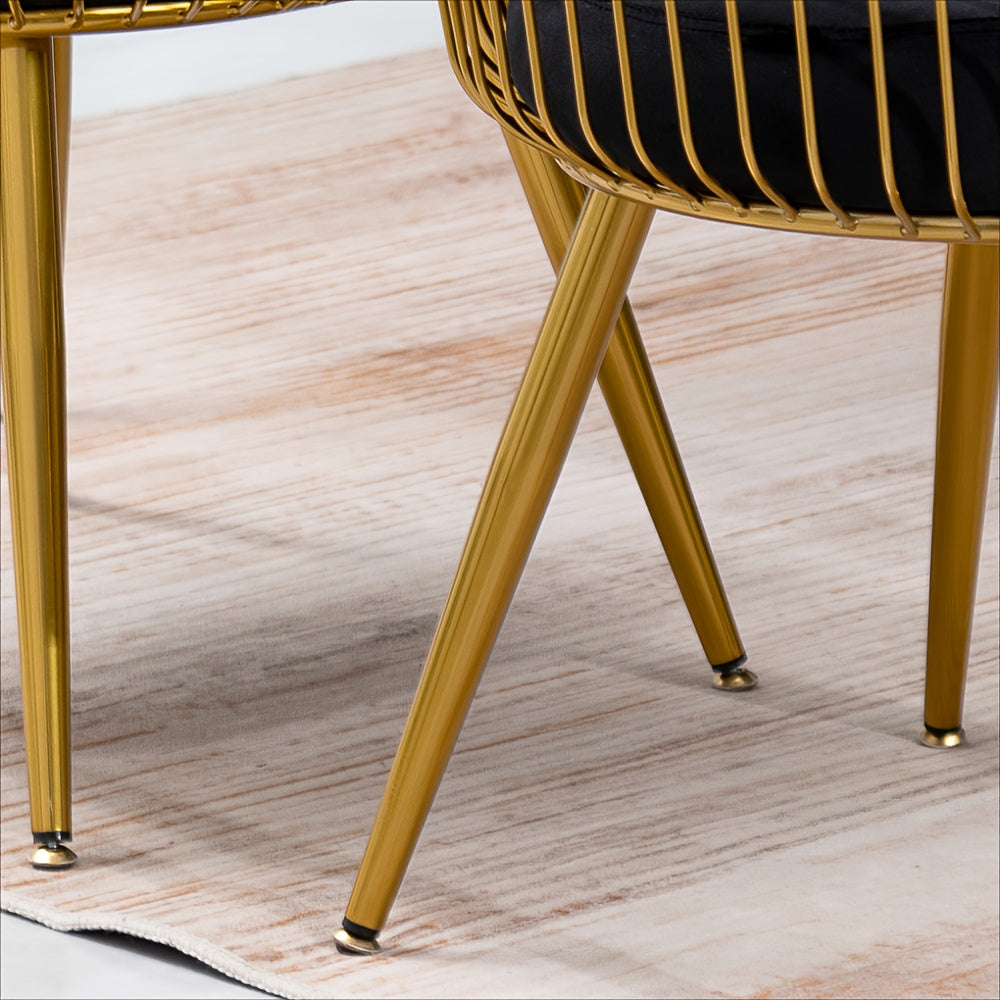 DYHOME 2pcs Modern Reception Chairs Visitor Chairs for Office, Living Room, Kitchen, Elegant Fabric Accent Chair with Comfortable Padded Back and Metal Legs