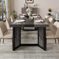 A Spacious Industrial Dining Table Designed for 6 to 8 Individuals, Measuring 71 Inches, Featuring a Robust Metal Frame And a Rustic Brown End, Perfect for Dining Rooms, Kitchens, Or Living Areas
