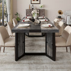 A Spacious Industrial Dining Table Designed for 6 to 8 Individuals, Measuring 71 Inches, Featuring a Robust Metal Frame And a Rustic Brown End, Perfect for Dining Rooms, Kitchens, Or Living Areas