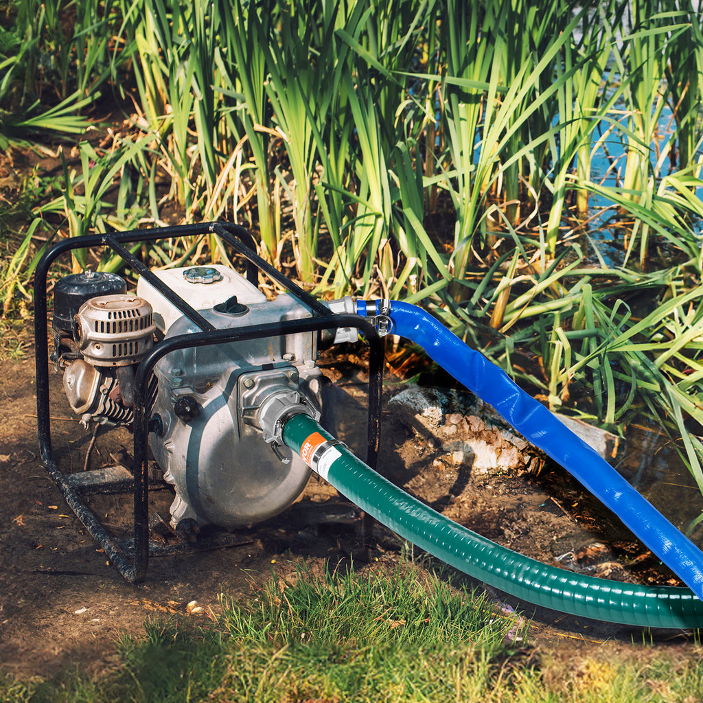 VEVOR Suction Hose Kit for Water Pump 2 in x 20 ft Green/ 50/65 ft Blue Hoses