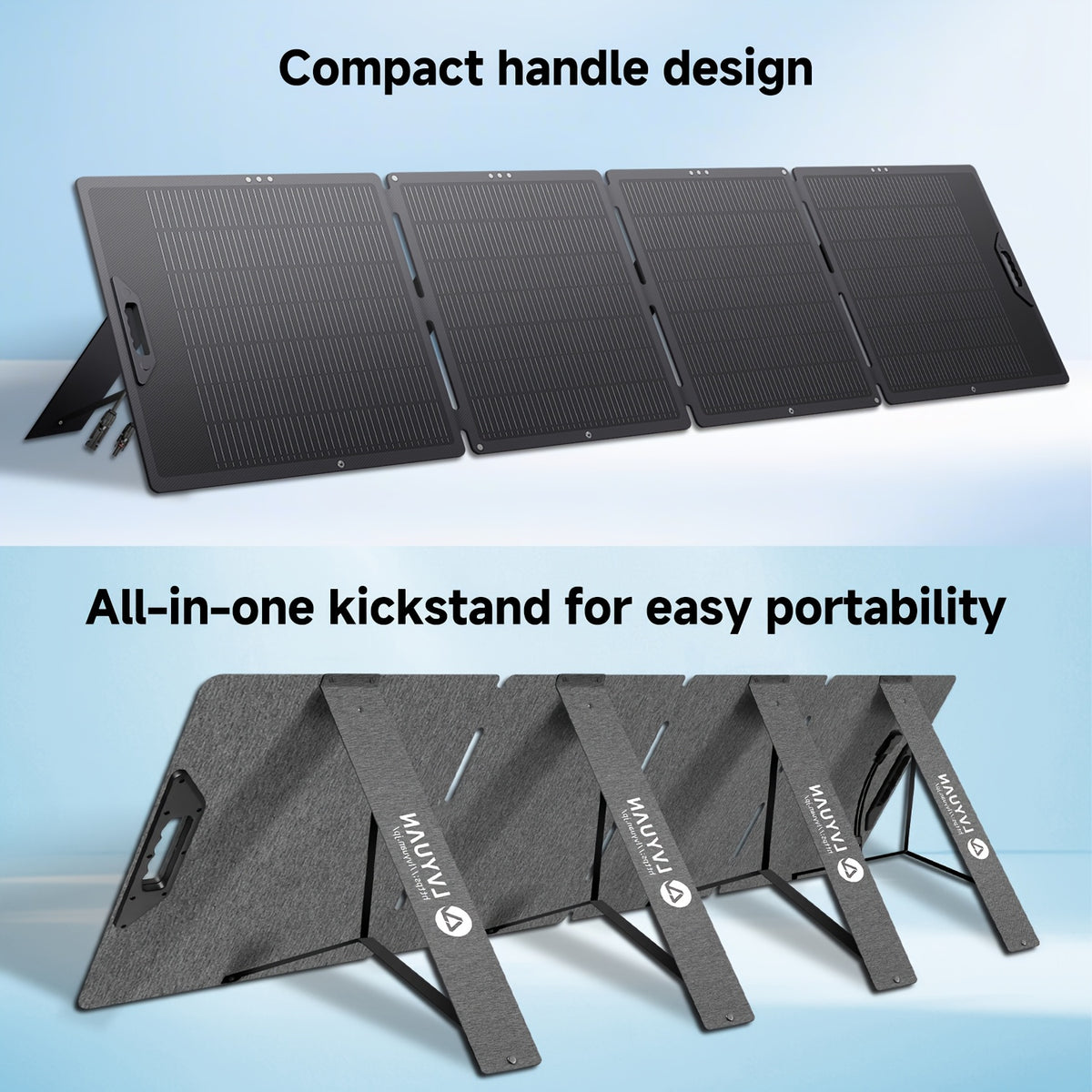 LVYUAN New Portable Solar Panel 200W/400W for Power Station, 23% Efficiency Mono Foldable Solar Charger with 4 Kickstands And 3M Cable (MC4 to DC5521/DC5525/DC7909/XT60 Connectors) for Camping RV Home Backup, Without Battery
