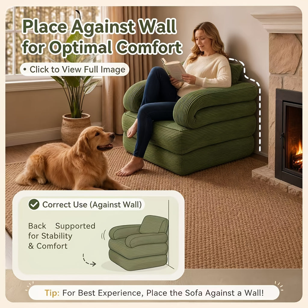 Black Friday Special | Locally Shipped 3-in-1 Compression Folding Sofa Bed, Single Convertible Chair Bed with Backrest & Multi-functional Lounge Chair, Suitable for Apartment Bedrooms, Living Rooms, Guest Rooms for Napping, and Reading, an Ideal Gift
