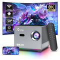 Mini Smart Full HD Projector, Native 720P Support 8K, Portable Projector with WiFi 6 & Wireless 5.2, Featuring Android 13.0, with RGB Lighting Effect, for Bedroom Home Entertainment, Projector for Phone Or Tv