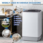 [Portable Washer and Dryer] MOTOOS Full Automatic Washing Machine, 17.6Lbs Top Load Portable Washer with Drain Pump, 10 Wash Programs 8 Water Level Washer and Dryer Combo, 2in 1 Washer and Dryer for Apartments, RV, Camping