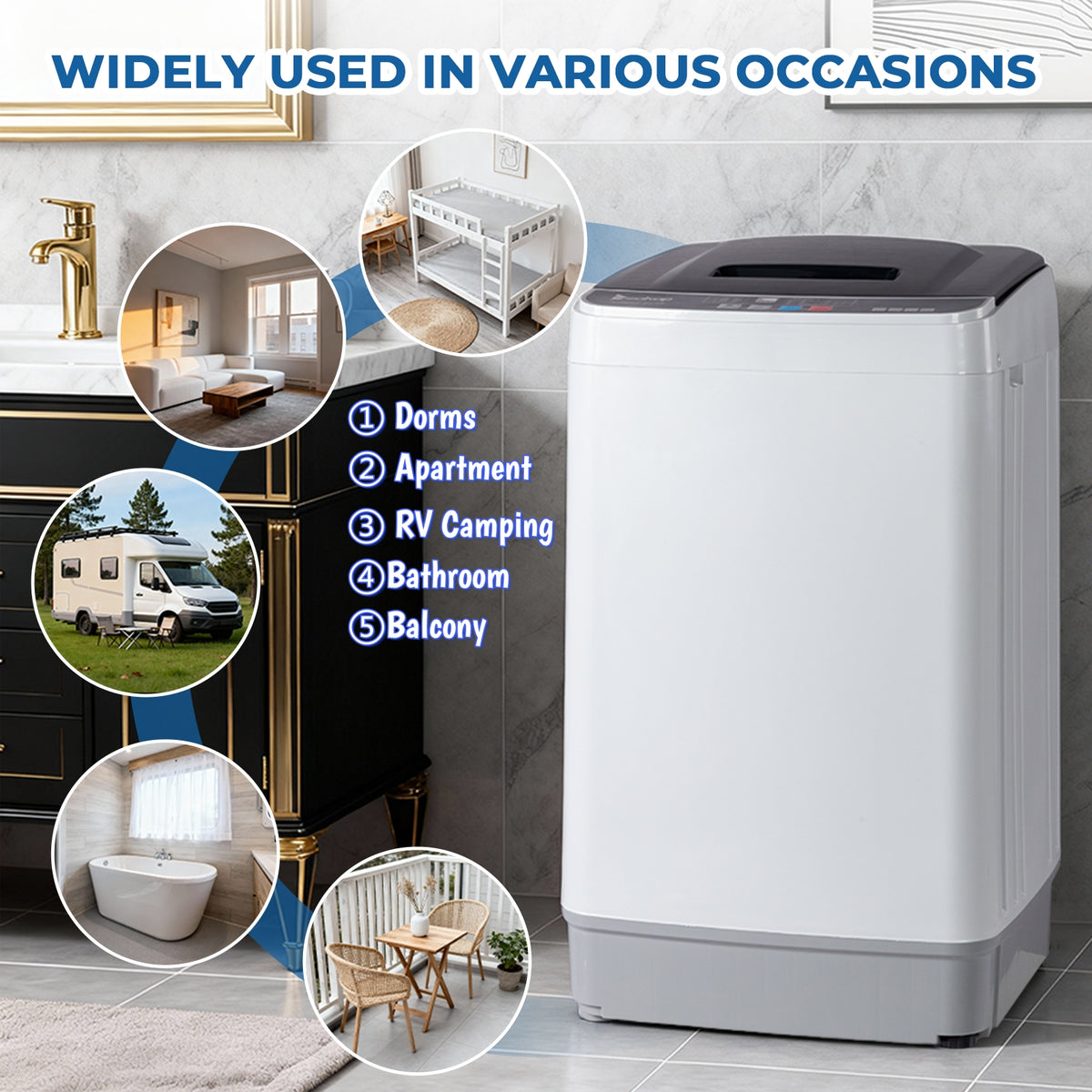 [Portable Washer and Dryer] MOTOOS Full Automatic Washing Machine, 17.6Lbs Top Load Portable Washer with Drain Pump, 10 Wash Programs 8 Water Level Washer and Dryer Combo, 2in 1 Washer and Dryer for Apartments, RV, Camping
