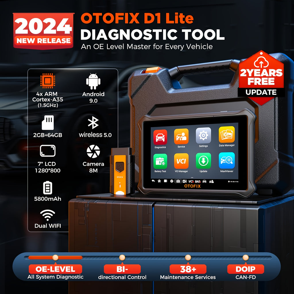 OTOFIX D1 Lite 2024 Bidirectional Scan Tool, Wireless OBD2 Scanner Diagnostic Tool, 2 Years Free Update, 38+ Services, CANFD & DoIP Protocols, All System Diagnoses, ABS Bleeding, Auto VIN