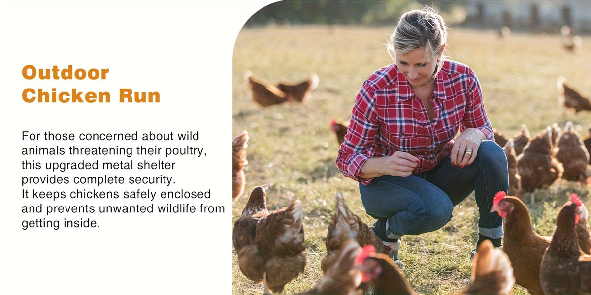 10X13X6.4Ft/10X6.7X6.4Ft Large Metal Chicken Coop with Winter Wrap Cover | Walk-In Chicken Run for Hens/Ducks/Rabbits, All-Weather Poultry Pen with Lock for Outdoor And Backyard, Farm, Duck Rabbit Cage Poultry Pen