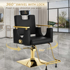 Salon Chair Hydraulic Barber Chair 360 Degrees Rolling Swivel Barber Chairs, Hydraulic Reclining Barber Chair for Barbershop Hair Salon Spa Equipment