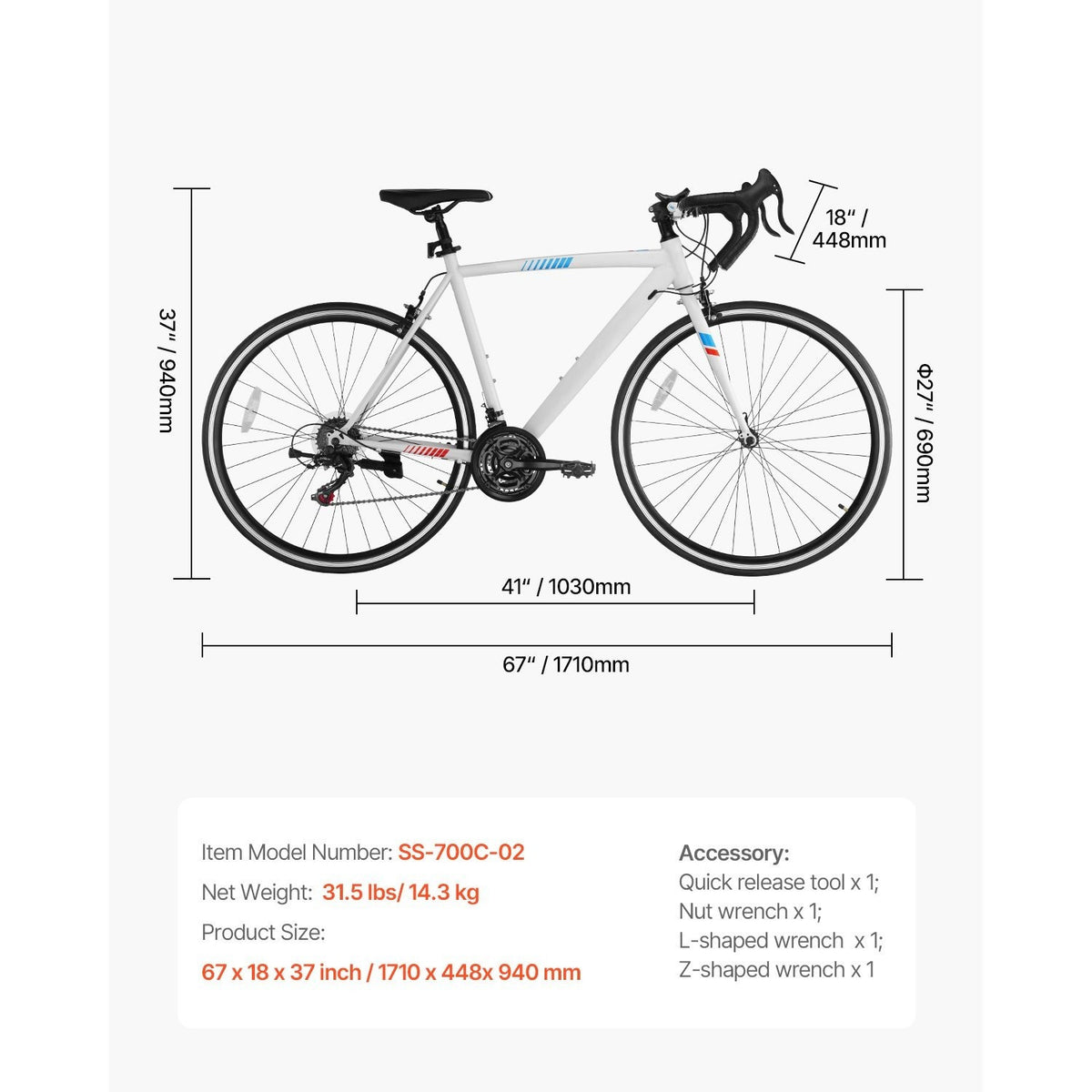 Road Bike Racing Bicycle 700C Shimano 21 Speeds Carbon Steel Frame Caliper Brake