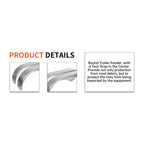 2Pcs Tandem Trailer Fender Double Axle Compatible with 13-15 Inch Wheels Teardrop Pair Enclosed Trailers 9" x 66" x 19.5" - Cold Rolled Steel (halloween & car accessories)