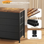 [12pcs] 63" Smart TV Stand With LED Lights & Power Outlets, For TVs Up To 75", 12-Drawer Fabric Dresser, Entertainment Center For Living Room, Bedroom, Hallway, Brown
