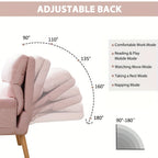 Home Furniture, Modern Style Single Sofa Chair with Ottoman, Adjustable Backrest And Side Pockets, Suitable for Living Room And Bedroom