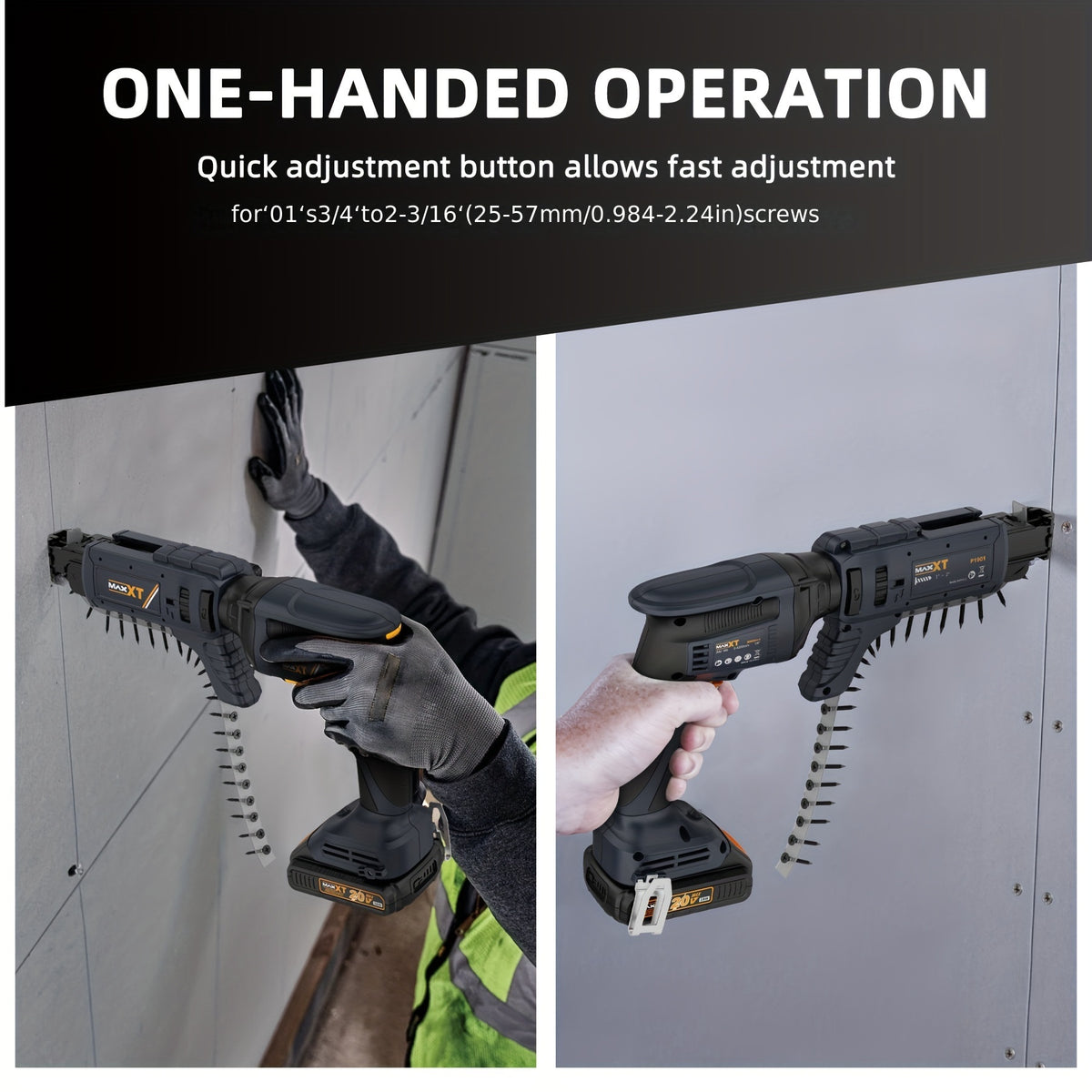 Drywall Screw Gun – MAXXT 20V Cordless Autofeed Screwdriver for Drywall Installation and Construction Projects