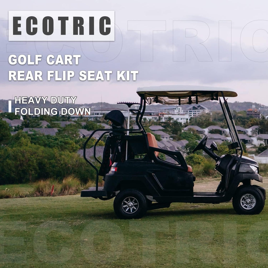 For 1982-2000 Club Car DS Golf Cart Flip Folding Rear Back Seat Kit w Grab Bar