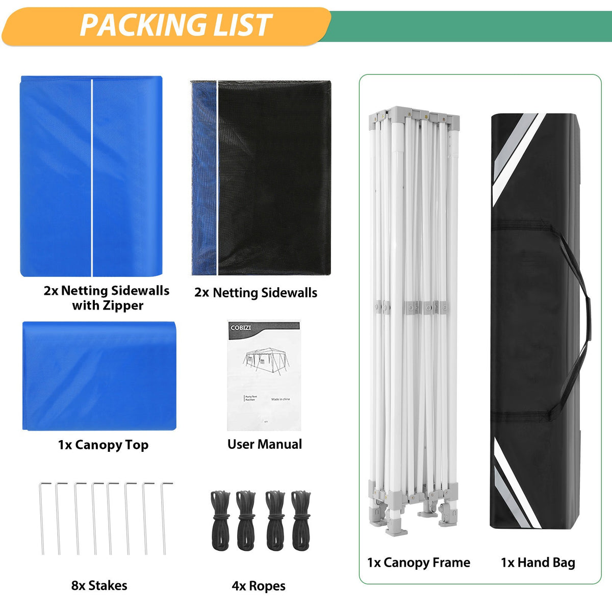 Hoteel 10x15 Heavy Duty Pop Up Canopy Tent with 4 Sidewalls, Commercial Gazebo Party Tent with Mosquito Netting Wall Easy Up Outdoor Instant Screen Tent for Backyard, Beach, Patio, Garden