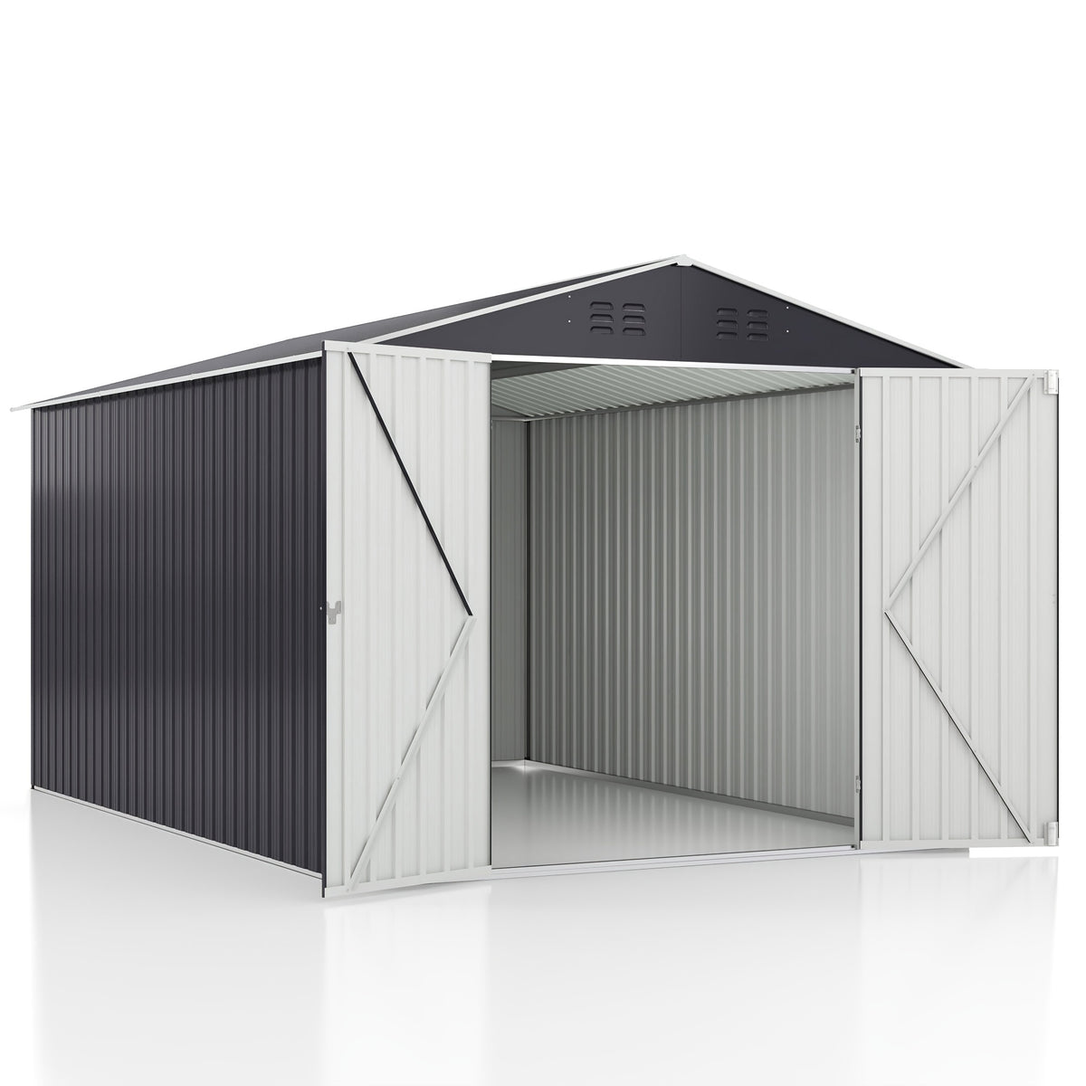 Paitomax Outdoor Storage Shed, Featuring an Improved Frame Design And Secure Lockable Doors, Metal Tool Shed Ideal for Your Backyard, Garden, Patio, Or Lawn, Grey Color