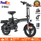 14 Inch Folding Electric Bike for Adults And Teens, 560W Peak Motor, Removable 48V 10.4AH Battery, 12-24 MPH Top Speed, 32 Miles Assist Range, 330 LBS Max Load, Ideal for Urban Commuting & Recreational Riding, Perfect Gift Choice