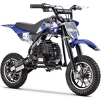 Mini off-road bike, 41CC four stroke gasoline bike (model: DB001), equipped with off-road tires, suspension, disc brakes, maximum load of 160Lbs, top speed of 18Mph, gloves and face cloth included