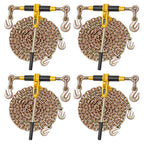 Ratchet Chain Binder Set for Hauling and Towing, VEVOR 8000 lb Working Load in a Four-Set Pack