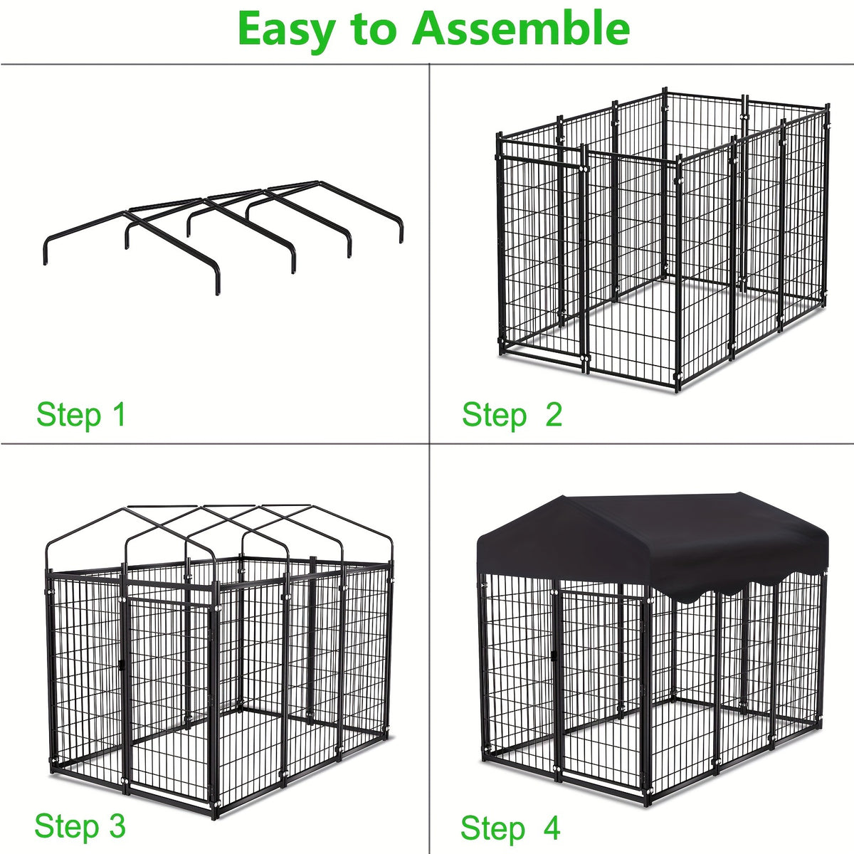 Outdoor Indoor Heavy Duty Dog House Sun Protection And Rain Durable 6.2ftx4ftX4.5ft Metal Dog House with Top Fence, Outdoor Large Dog Cage Puppy Keep with Top Dog House with Top Courtyard Dog Cage