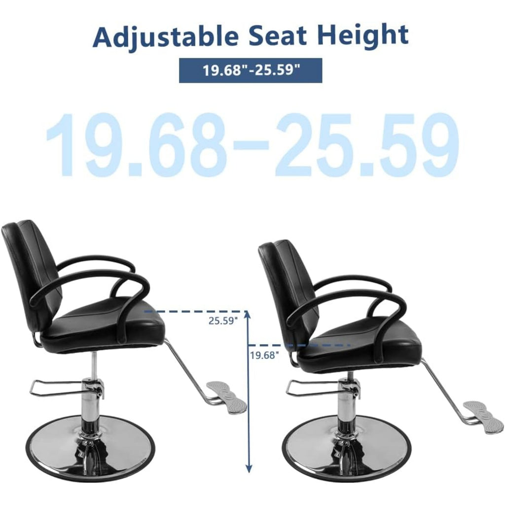 High-Quality Hydraulic Barber Chair with a 6-Inch Adjustable Seat Height, 360-Degree Rotating Salon Chair, Capable of Supporting Up to 330 Pounds, Suitable for Male And Female Hairstylists, Heavy-Duty Hydraulic Salon Chair in Black