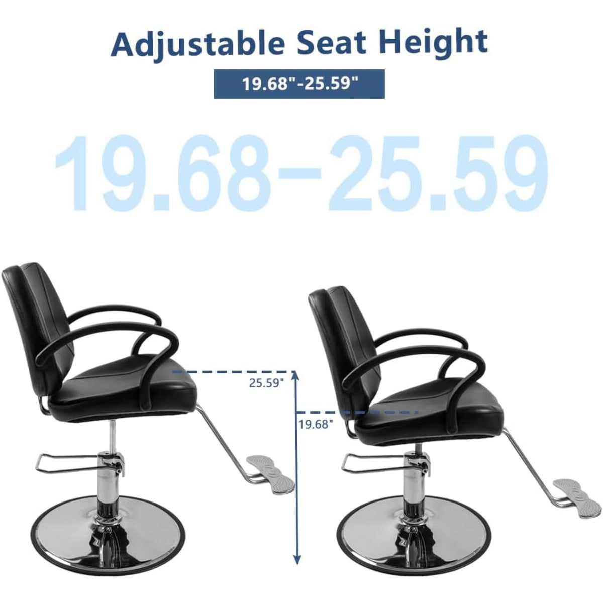 High-Quality Hydraulic Barber Chair with a 6-Inch Adjustable Seat Height, 360-Degree Rotating Salon Chair, Capable of Supporting Up to 330 Pounds, Suitable for Male And Female Hairstylists, Heavy-Duty Hydraulic Salon Chair in Black