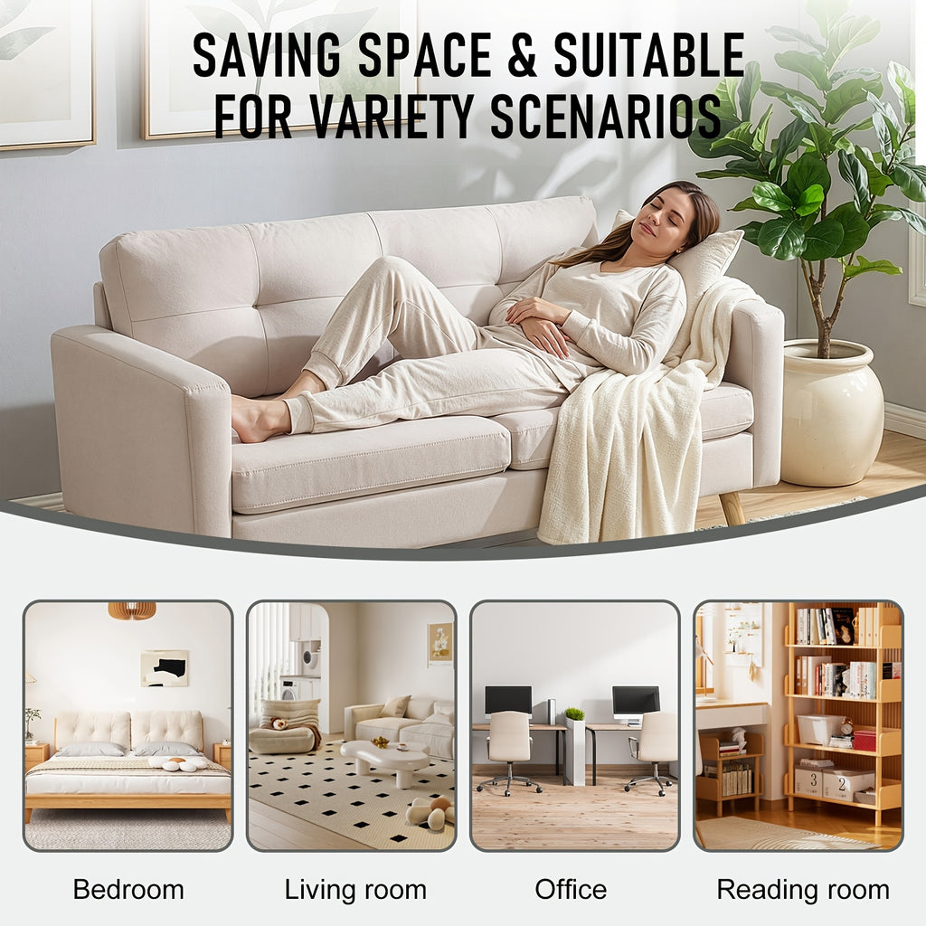 Loveseat Sofa, Mid-Century Modern Decor Love Seat Couches for Living Room, Button Tufted Upholstered Small Couch for Bedroom, Solid And Easy to Install Love Seat Furniture