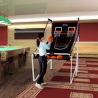 VEVOR Foldable Basketball Arcade Game, 2 Player Indoor Basketball Game, Home Dual Shot Sport with 4 Balls, 8 Game Modes, Electronic Scoreboard, and Inflation Pump, Adults (Black & White)