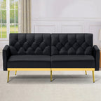ACMEASE Velvet Sofa Bed Featuring Adjustable Armrests And Backrests, a Contemporary Recliner Sleeper Couch with a Tufted Design, a Convertible Loveseat Sofa with Golden Legs Suitable for The Living Room, Bedroom, Or Studio