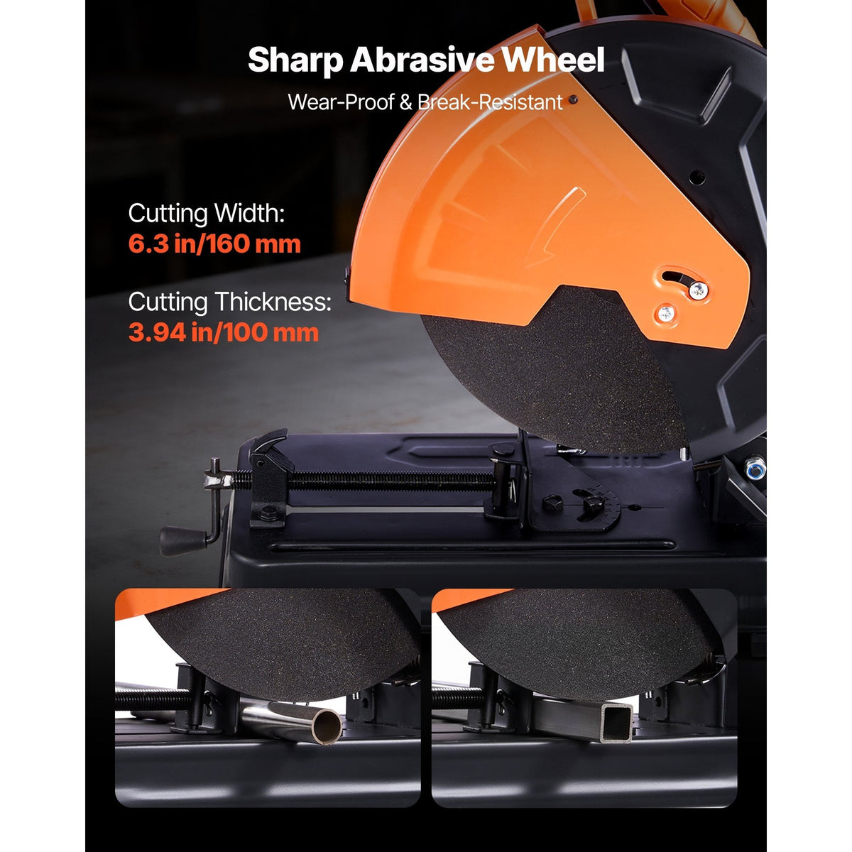 VEVOR Chop Saw, 7-14-inch Stainless Steel Cold Cut Blade,1200W (120V/60HZ)/2000W (120V/60HZ)/3500 W (240V/60HZ) Powerful Brushless Motor, 750-1200 r/min Adjustable Speed, Metal Cutting Chop Saw for Metal Square and Flat Tubes, I-Shaped Steels