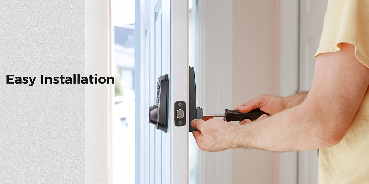 Smart Keypad Door Lock - Keyless Entry Door Lock - Front and Rear Locks and Doorbell - Remote Control, Fingerprint, Two-Way Voice Video and Call, Photo, Recording, APP Control, Voice, 150 Code Smart Deadbolt Lock - Anti-Peeping Password
