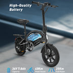 Folding Electric Bike for Adults, D3Fmini 14-Inch Commuter E-Bike with LCD Display and 350W Motor