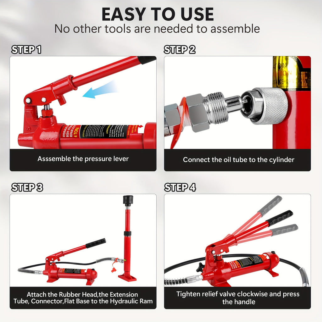 4-Ton 10-Ton 20-Ton Split Hydraulic Automotive Sheet Metal Jack, Split Hollow Dent Repair and Straightening Horizontal Vertical Lifting Cup