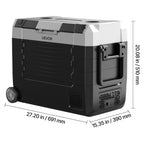 VEVOR Car Refrigerator, DC 12/24V AC100-240V Compressor Electric Cooler, -4°F to 68°F Truck Refrigerator, Wheels & Dual Zone, 48 QT Cars Cooler for RVs, Boats, Camping, Fishing