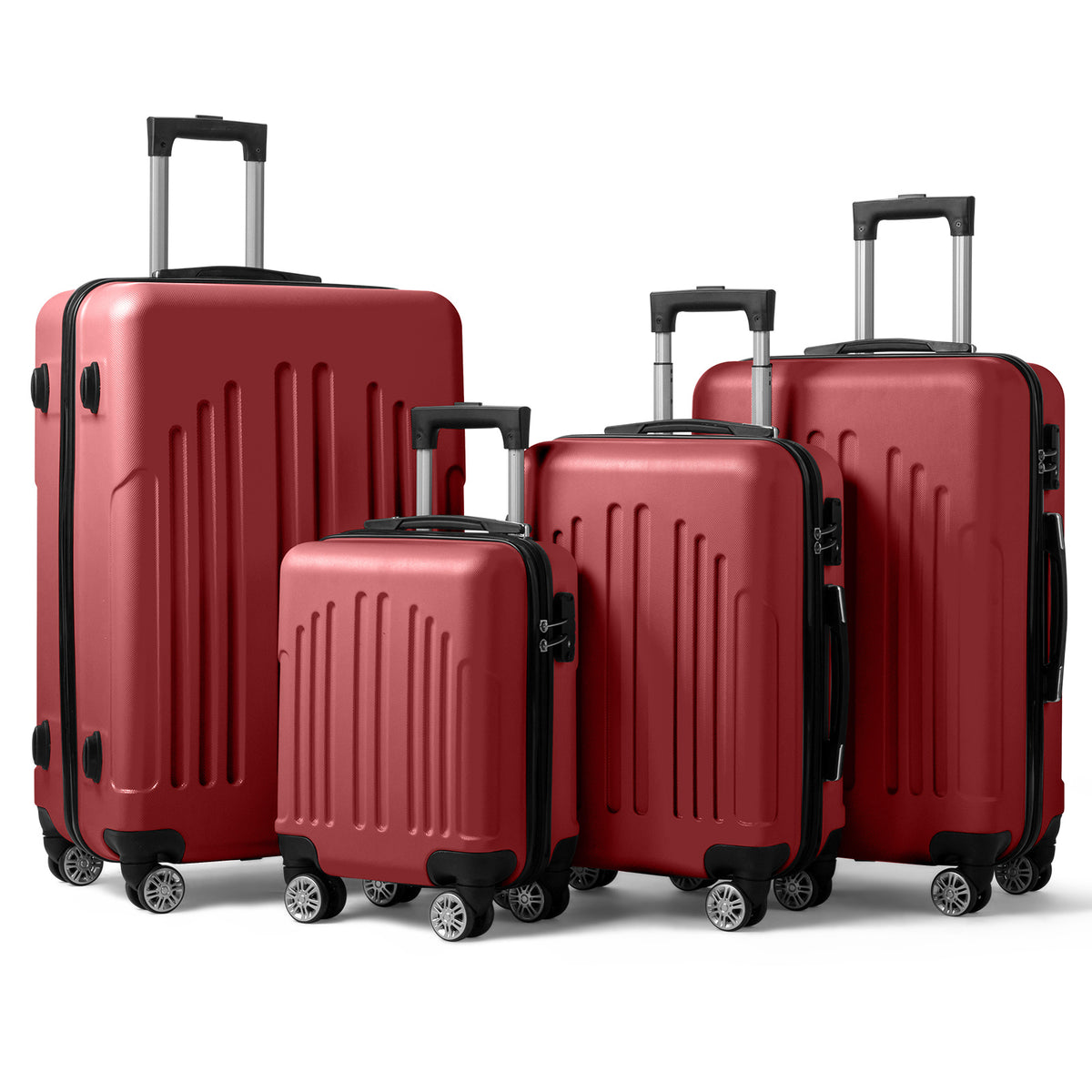 Nested Hardside Luggage Set in Purple, 4 Piece - TSA Compliant