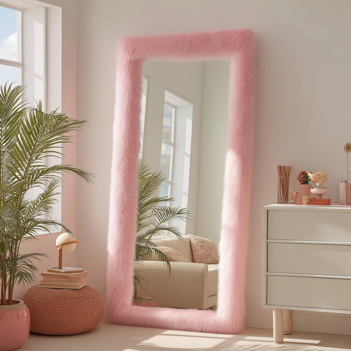 Rectangle 24" x 63"Makeup Mirror, Full Length Mirror, Full Body Dressing Mirror for for Bathroom, Christmas Halloween Decoration Birthday Gifts
