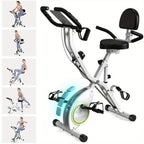 Foldable Exercise Bike Stationary Bikes for Home, 5in 1 Indoor Workout Bike, Cycling Bike with 16-Level Quiet Magnetic Resistance, 6.6 LBS Flywheel and 300LBS Capacity, 2025 Designed 817 X-bike