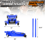 4 Ton Low Profile Hydraulic Trolley Service/Floor Jack, (8000 lbs) Capacity, Lifting Range 4.5"-20"